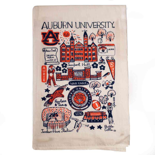 AU collage kitchen towel